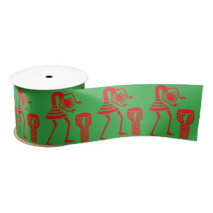 Ruban En Satin Silhouette mignonne, Joyeuse Danse verte