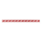 Ruban En Satin Silhouettes blanches en dachshund rouge (Devant)