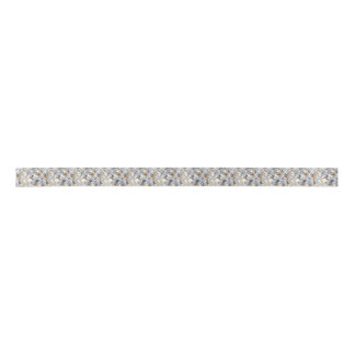 Ruban En Satin Silver & Gold Mosaic Satin Ribbon