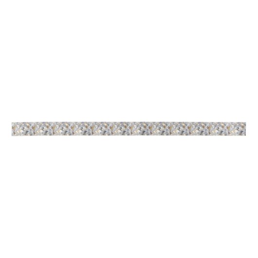 Ruban En Satin Silver & Gold Mosaic Satin Ribbon (Devant)