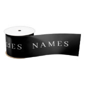 Ruban En Satin Simple Black Custom Ajouter Votre Nom Élégant (Bobine)