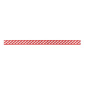 Ruban En Satin Simple Chic Diagonal Blancs Motif Sur Rouge (Devant)