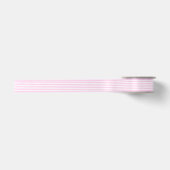 Ruban En Satin Simple Chic Rayures Blanches sur Fond Rose Pâle (Devant)