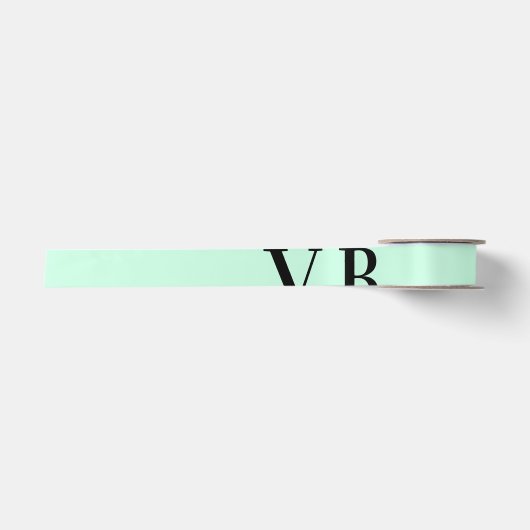 Ruban En Satin Simple couleur unie ajouter nom texte monogramme (Devant)