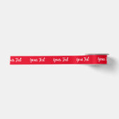 Ruban En Satin Simple Écriture Manuscrite Rouge Blanc (Devant)