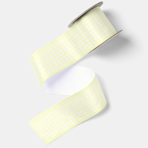 Ruban En Satin Simple Élégant Jaune Pastel Cottagecore Gingham