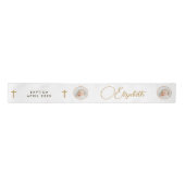 Ruban En Satin Simple Elegant White Gold Cross Photo Nom Script (Devant)