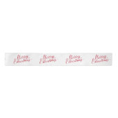 Ruban En Satin Simple élégante Rouge Script moderne Noël (Devant)