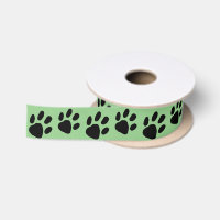 Simple Empreinte de patte noir sur vert