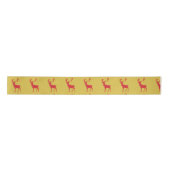 Ruban En Satin Simple Gold Red Reindees Noël Motif Noël (Devant)