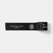Ruban En Satin Simple Logo Noir Blanc Entreprise Script (Devant)