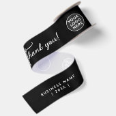 Ruban En Satin Simple Logo Noir Blanc Entreprise Script (Dos)
