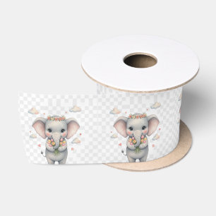 Ruban En Satin simple minimal ajoutez votre texte monogramme nom