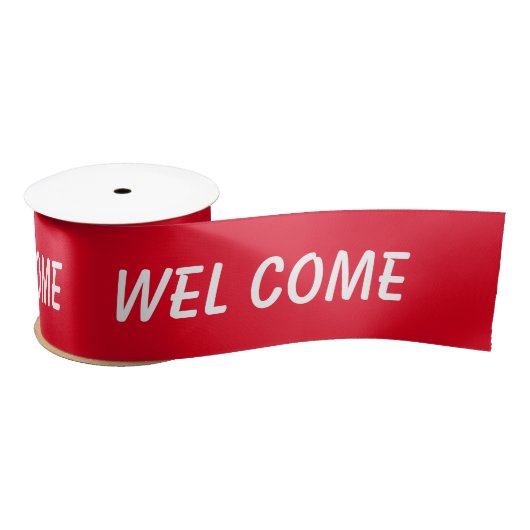 Ruban En Satin simple minimum ajouter votre texte nom monogramme  (Bobine)