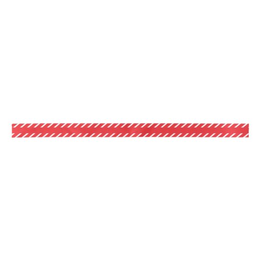 Ruban En Satin Simple Red and White Corner Stripe (Devant)