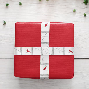 Ruban En Satin Simple sapin de Noël bouleau rouge cardinal d'hive