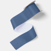 Ruban En Satin Simple Solide Toile Français Bleu (Dos)