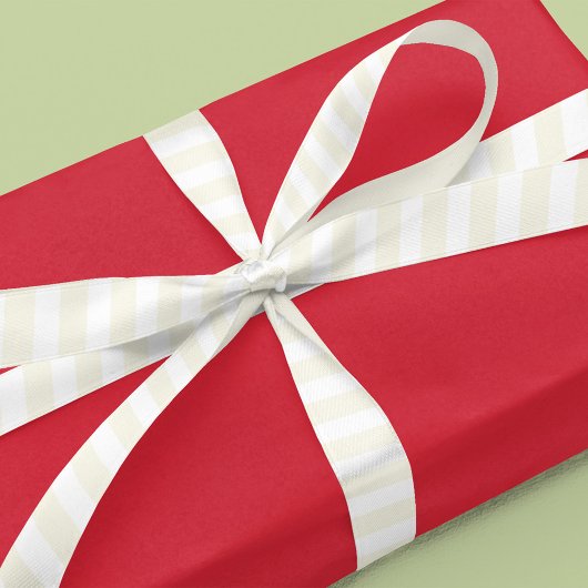 Ruban En Satin Simple Tan Striped Élégant Minimaliste