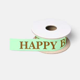 Ruban En Satin Simple Vœu d'Anniversaire Vert Menthe Pastel