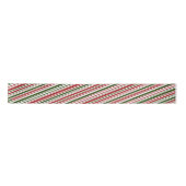 Ruban En Satin Simples rayures rouges et vertes Noël   (Devant)