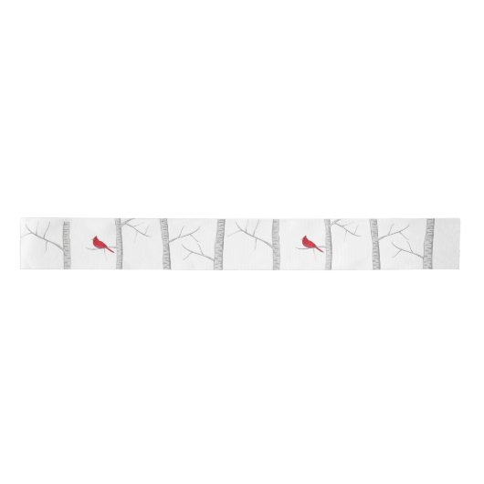 Ruban En Satin Simples Vacances Hiver Red Cardinal Birsier (Devant)