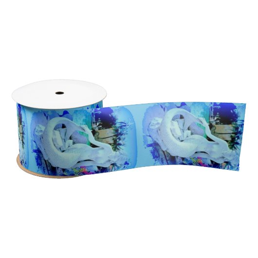 Ruban En Satin Sirène blanche assise Thunder_Cove (Bobine)