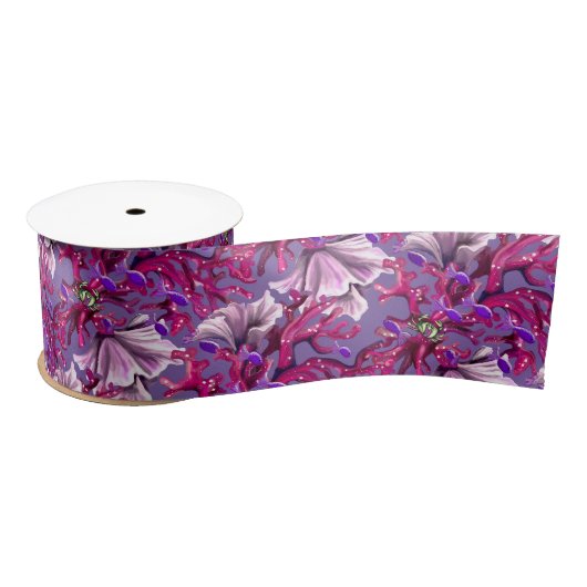 Ruban En Satin Sirène d'océan violet (Bobine)