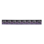 Ruban En Satin Skeletons de danse violette Mariage gothique (Devant)