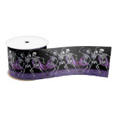 Ruban En Satin Skeletons de danse violette Mariage gothique (Bobine)