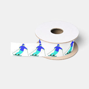 Ruban En Satin Skieurs ski alpin