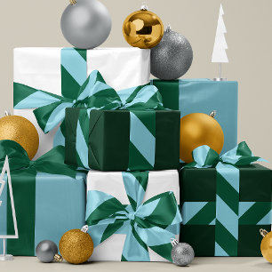 Ruban En Satin Sky Blue et Dark Green Wide Stripe