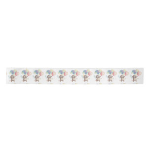 Ruban En Satin Sloth Watercolor Balloons Wild un anniversaire