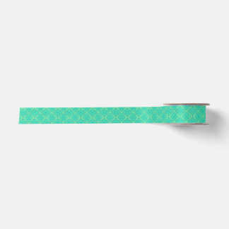 Ruban En Satin Smooth Arabesque - Motif géométrique Seafoam