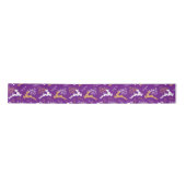 Ruban En Satin Snowflake Gold Blanc rennes Noël violet violet (Devant)