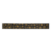 Ruban En Satin Snowflakes Black & Gold (Devant)