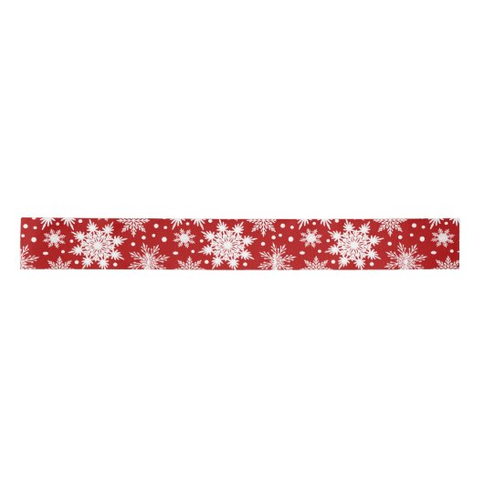 Ruban En Satin Snowflakes blancs Noël Motif sans couture (Devant)