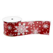 Ruban En Satin Snowflakes blancs Noël Motif sans couture (Bobine)
