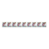 RUBAN EN SATIN SNOWMAN BLANCHI AVEC OISEAUX SALUTATIONS D'HIVER (Devant)