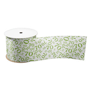 Ruban En Satin soixante-dixième Vert et blanc frais de motif de