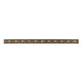 Ruban En Satin Soldats Casse-Noix Rouge Vert Or Plaid (Devant)
