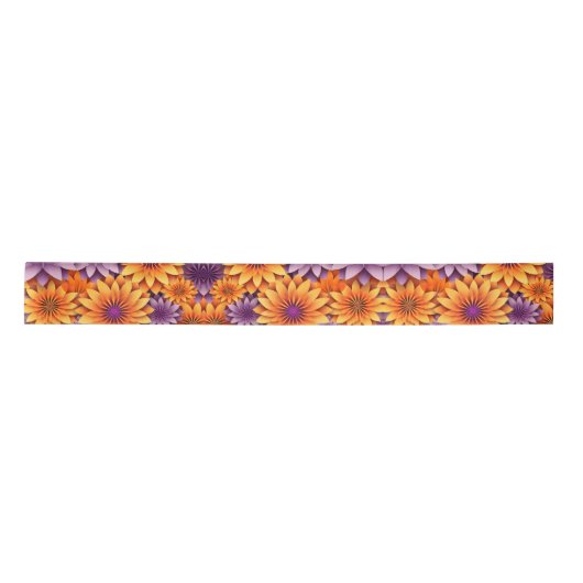 Ruban En Satin Soleil Fleur Jaune violet (Devant)