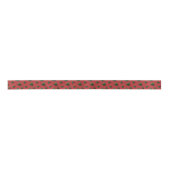 Ruban En Satin Sparkly Christmas tree green sparkles pattern red (Devant)