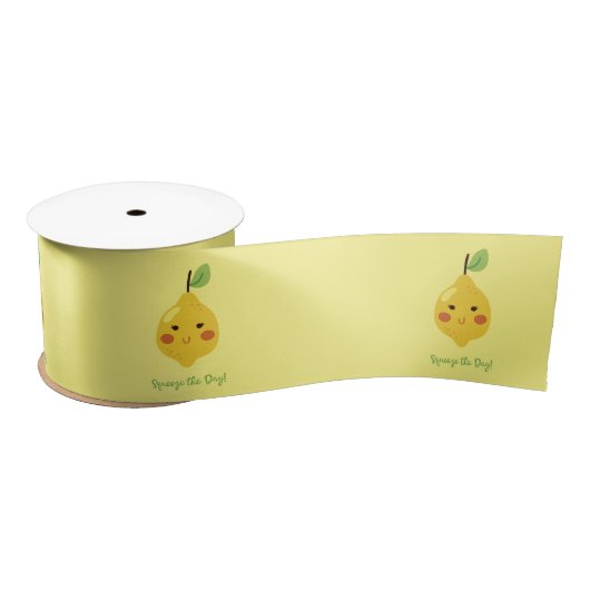 Ruban En Satin Squeeze the Day Punny Lemon Motif (Bobine)