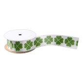 Ruban En Satin St Patrick’s day, trèfle vert irlandais (Bobine)