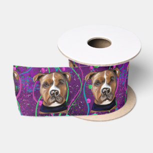 RUBAN EN SATIN STAFFORDSHIRE TERRIER AMÉRICAIN