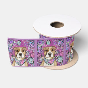 RUBAN EN SATIN STAFFORDSHIRE TERRIER AMÉRICAIN