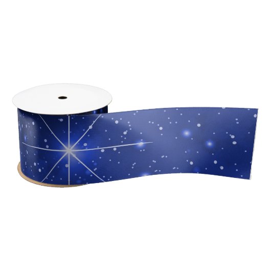 Ruban En Satin Star Galaxy On Blue (Bobine)