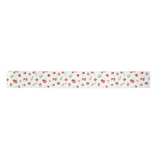 Ruban En Satin Strawberries and Daisies Pattern (Devant)