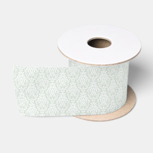 Ruban En Satin Style vert clair damassé