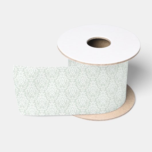 Ruban En Satin Style vert clair damassé (Bobine)